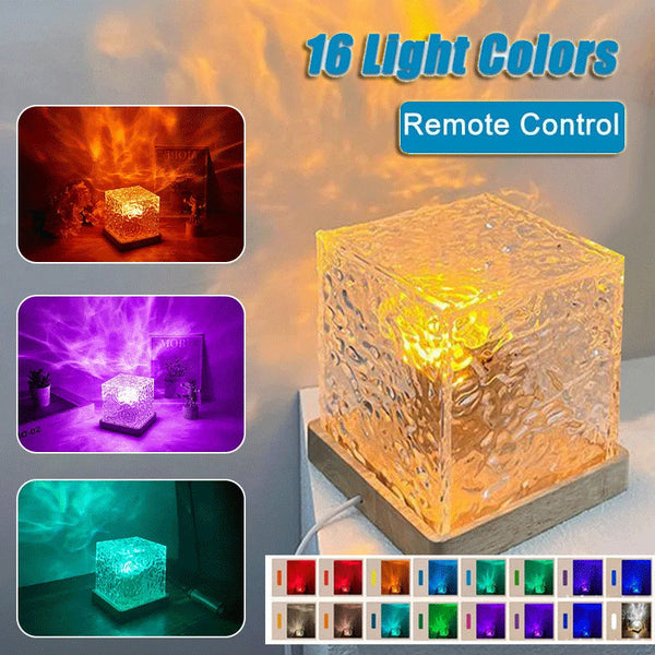 16 Colours Led Water Ripple Ambient Night Light Usb Rotating Projection Lamp Night Lights