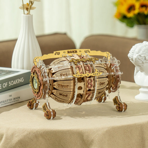 Rokr Time Engine Calendar 3D Wooden Puzzle Model Toys For Children Kids Lc801 Puzzles