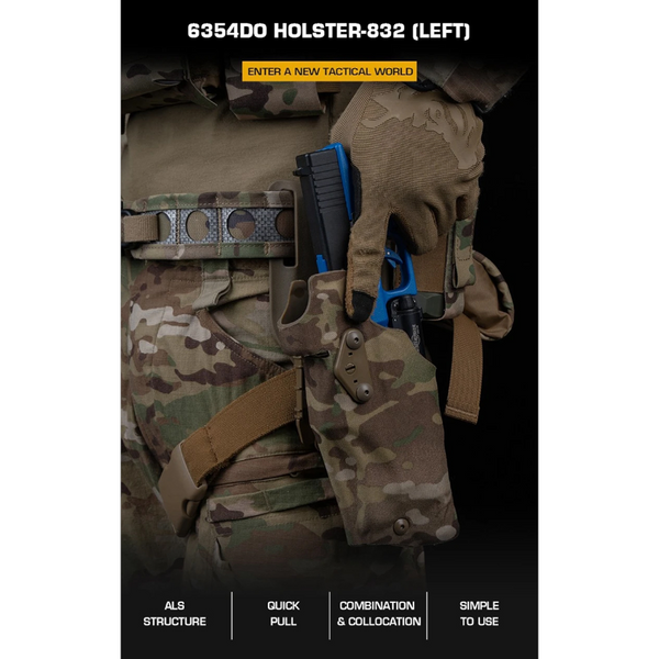 6354Do Left Handed Tactical Pistol Glock 17 Holster With X300u A Qls Adapter Leg Shroud Drop And Mha Strap Kit Holsters Belts & Pouches