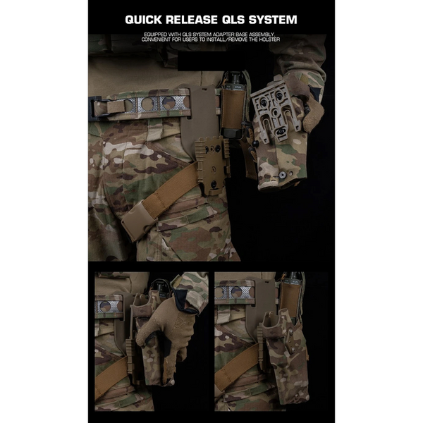 6354Do Left Handed Tactical Pistol Glock 17 Holster With X300u A Qls Adapter Leg Shroud Drop And Mha Strap Kit Holsters Belts & Pouches