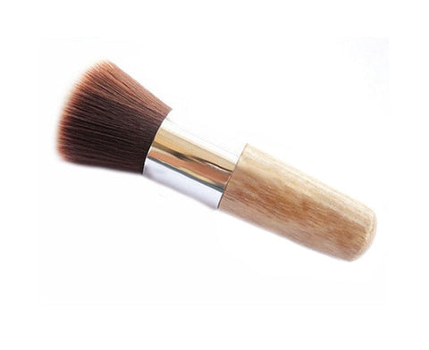 Wooden Handle Flat Top Makeup Brush Blush Foundation Powder Cosmetic Tools