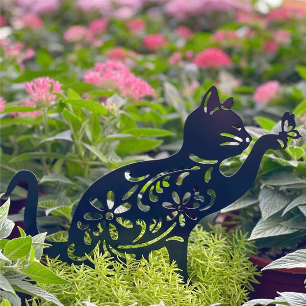 Adorable Black Cat Shape Stake Decor Vivid Aesthetic Acrylic Art Garden Ornaments & Statues