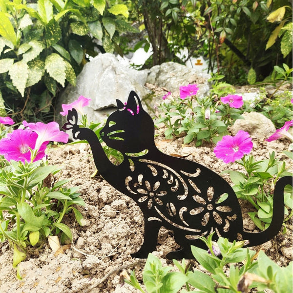 Adorable Black Cat Shape Stake Decor Vivid Aesthetic Acrylic Art Garden Ornaments & Statues