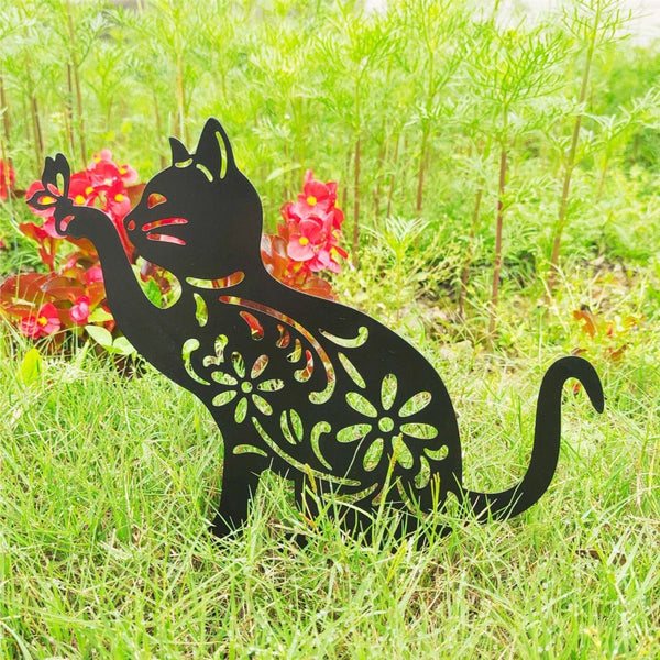 Adorable Black Cat Shape Stake Decor Vivid Aesthetic Acrylic Art Garden Ornaments & Statues