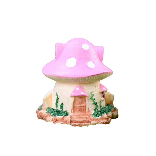 Fairy Garden Cartoon Resin Mushroom Statue House Figurine Succulent Decor Ornaments & Statues