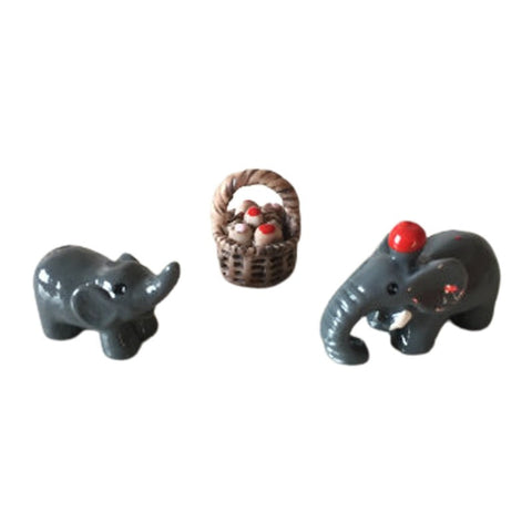 1 Set Micro Ornaments Unique Lovely Fadeless Waterproof Miniature Model For Decorating-Elephant