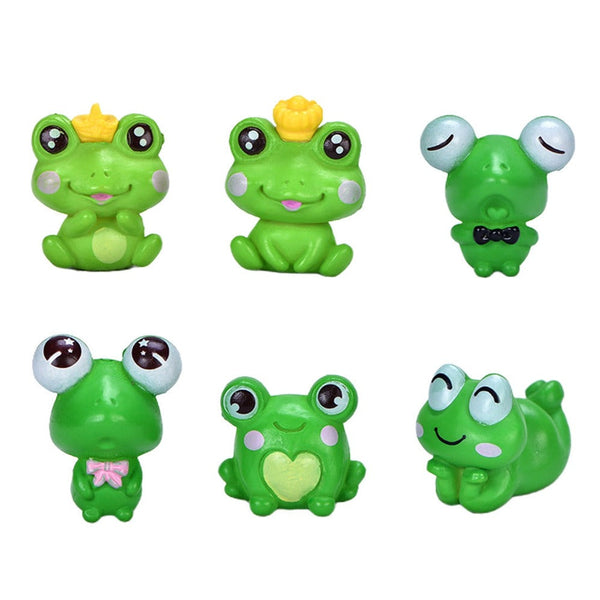 6Pcs/Set Mini Frog Figurine Mold Garden Bonsai Micro Landscape Home Ornaments Sculptures & Figurines
