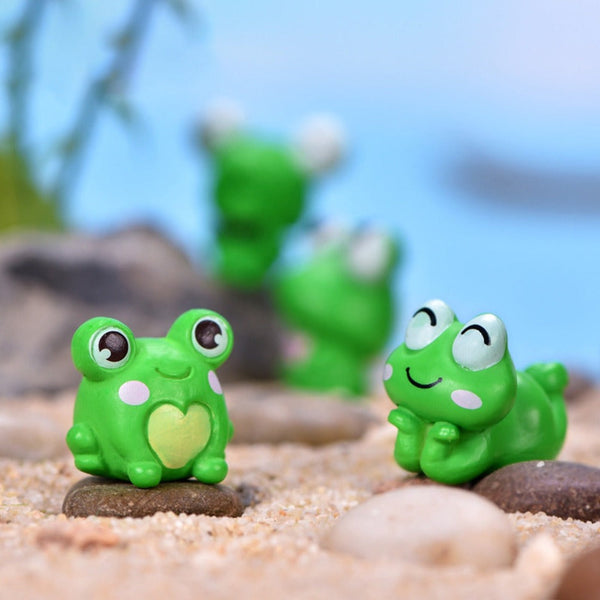 6Pcs/Set Mini Frog Figurine Mold Garden Bonsai Micro Landscape Home Ornaments Sculptures & Figurines