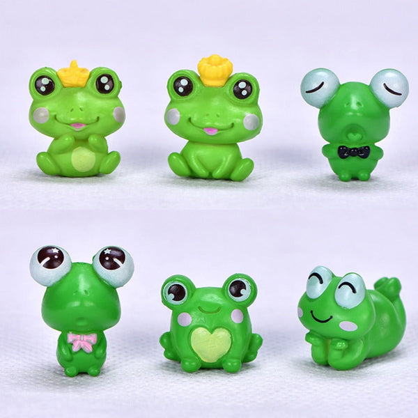 6Pcs/Set Mini Frog Figurine Mold Garden Bonsai Micro Landscape Home Ornaments Sculptures & Figurines