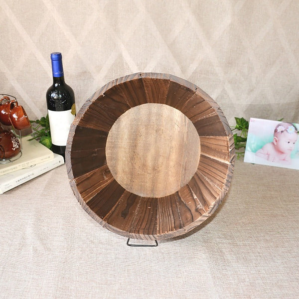 Rustic Succulent Planter Barrel Empty Flower Pot Container Garden Decor Baskets Pots Window Boxes