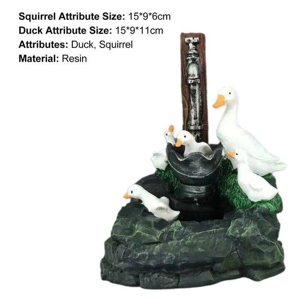 Duck Squirrel Model Statue Ornamental Multi Color Cascading Freestanding Decor Sculptures & Figurines