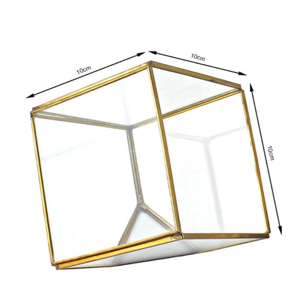 Geometric Cubes Glass Terrarium Home Decor Plant Fleshy Flower Holder Vase Pot