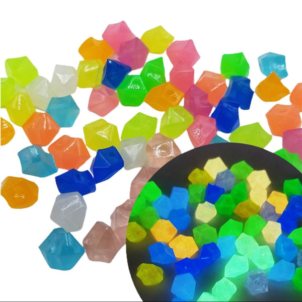 300Pcs Dark Aquarium Pebbles Decorative Walkways Garden Path Luminous Stones Pebbles Stones & Step Stones