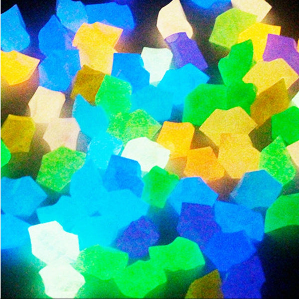 300Pcs Dark Aquarium Pebbles Decorative Walkways Garden Path Luminous Stones Pebbles Stones & Step Stones