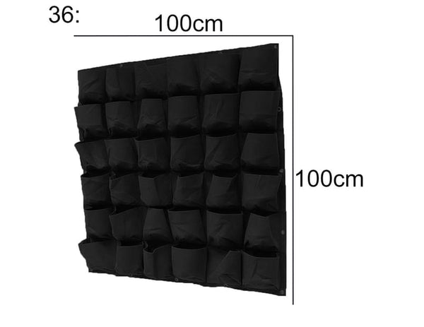 18/36 Pockets Flower Plant Wall Hanging Planter Bag Yard Garden Home Decoration Black 36 Planters & Vases