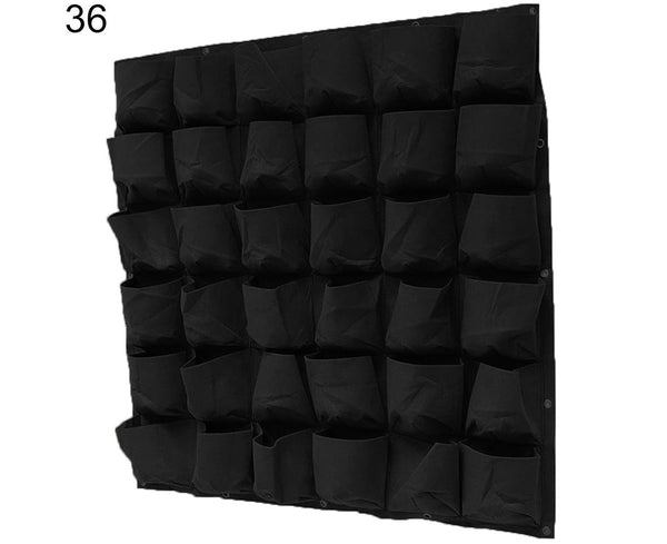 18/36 Pockets Flower Plant Wall Hanging Planter Bag Yard Garden Home Decoration Black 36 Planters & Vases
