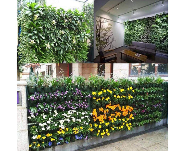 18/36 Pockets Flower Plant Wall Hanging Planter Bag Yard Garden Home Decoration Black 36 Planters & Vases