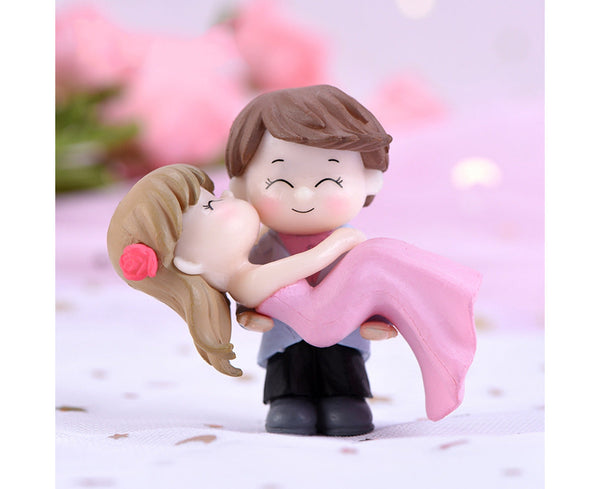 Sweet Couple Bride Groom Miniature Landscape Wedding Decorative Ornament Wedding Cake Toppers