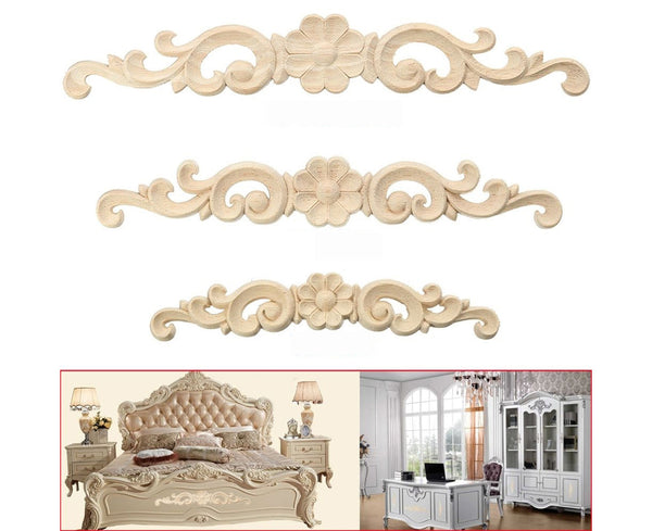 Wood Carved Corner Onlay Applique Style Door Furniture Cabinet Decor Accents & Trim