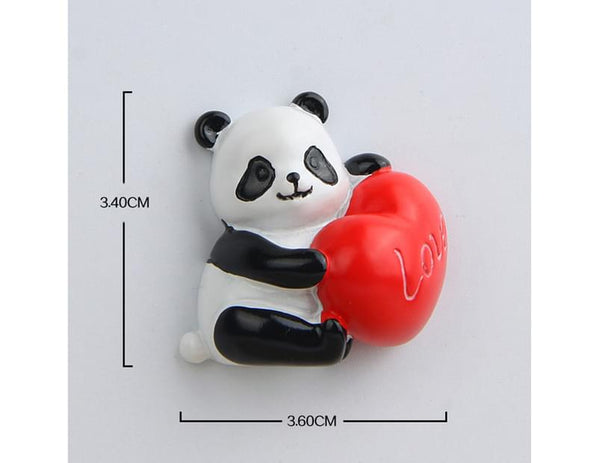 Cartoon Panda Fruit Drink Refrigerator Magnetic Sticker Resin Fridge Home Decor