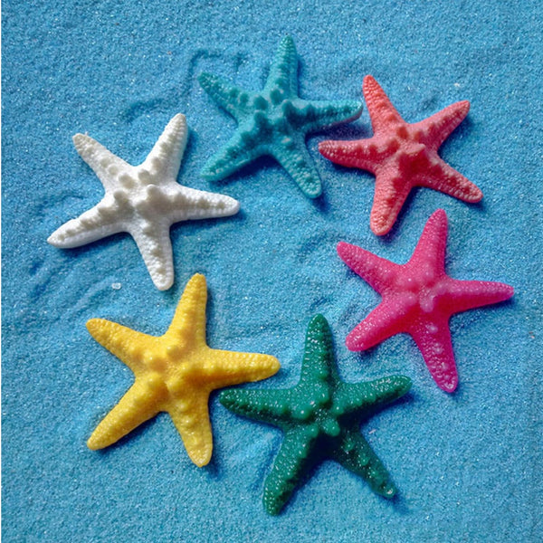 5Pcs Resin Starfish Ornament Beach Ocean Sea Home Wall Party Decoration