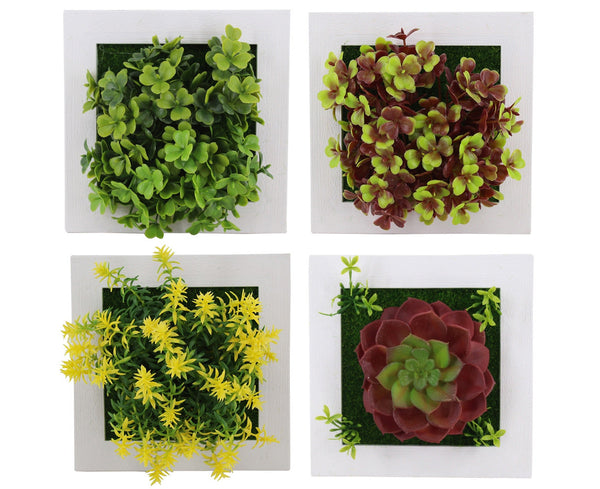 Artificial Flower Succulent Plant Hanging Wall Frame Living Room Home Decor Artificial Plant Panels