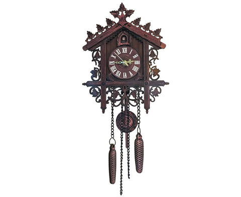 Vintage Wooden Tree House Hanging Cuckoo Wall Clock Home Bedroom Office Decor