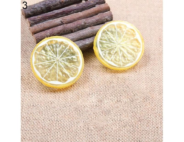 2Pcs Artificial Lemon Slices Lifelike Kitchen Decorative Fake Fruit Preschool Prop-Orange