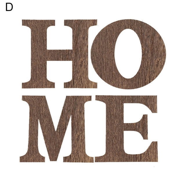 4Pcs/Set Wooden Home Letter Diy Handcrafted Pendant Wall Handicraft Ornament