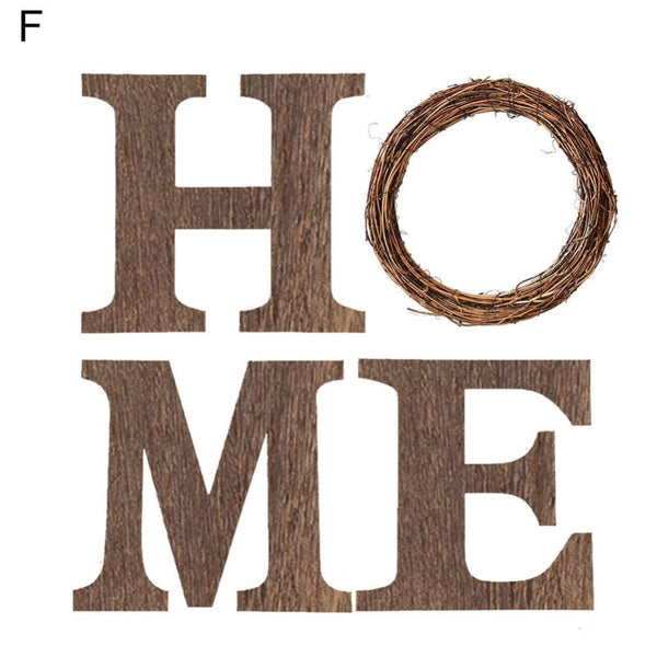4Pcs/Set Wooden Home Letter Diy Handcrafted Pendant Wall Handicraft Ornament