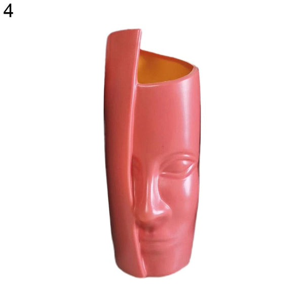 Vase Modern Handicraft Plastic Nordic Style Flower Pot For Home-Pink