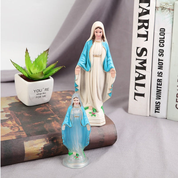 Woman Statue Classic Virgin Mary Our Lady Of Grace Figure Ornaments Luminous Art Sculptures & Figurines