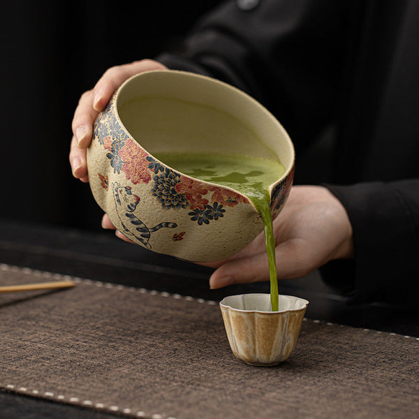2 8Pcs Japanese Flint Red Matcha Set: Bamboo Whisk Bowl Box Exquisite Tea Tools Gift Teapots
