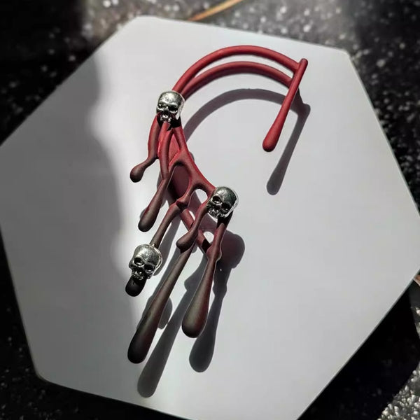 Veile Studios Halloween Exaggerated Lava Retro Wine Red Cold Style Earrings