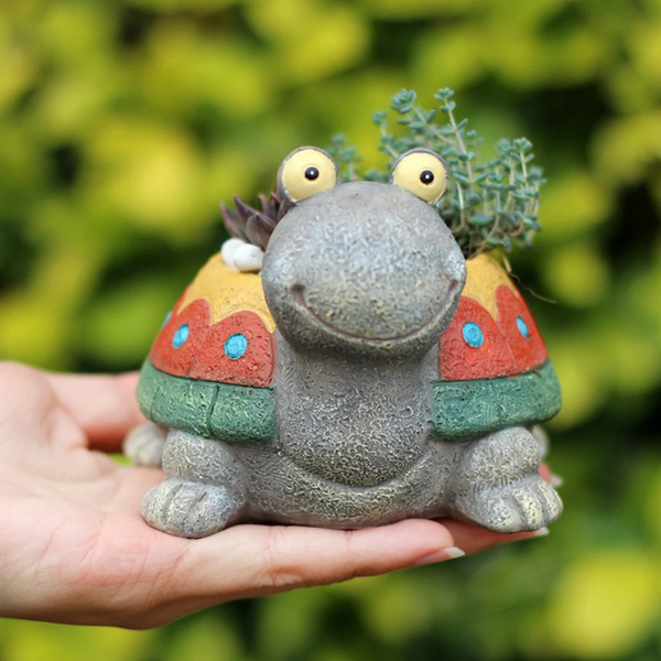 Home Decor Succulent Pot Turtle Shape Cactus Planter Flowerpot Vase Ornament Gift For Office Pub Cafe Barroom Vases