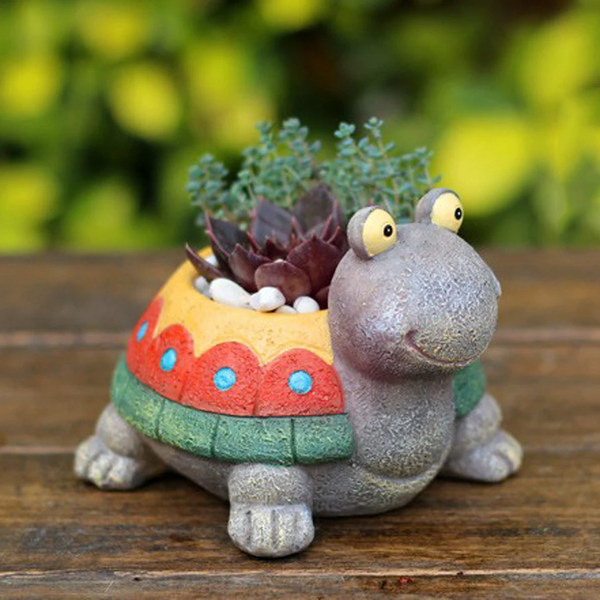 Home Decor Succulent Pot Turtle Shape Cactus Planter Flowerpot Vase Ornament Gift For Office Pub Cafe Barroom Vases