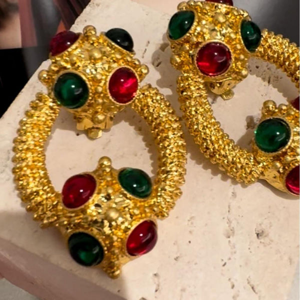 Veile Studios Glass Ball High End And Niche Ladies Women Clip Jewelry Earrings