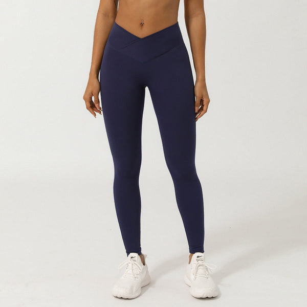 Cross V Shaped Yoga Cropped Pants Without T Line Peach Hip Lifting Fitness Quick Drying Sports Activewear Pants