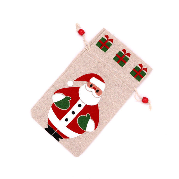 Santa Claus Candy Packaging Cotton And Linen Cloth Bags Christmas Gift Gift Bags