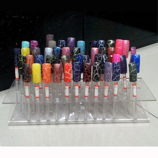 64 Hole Rack Nail Display Stand Board Polish Nail Art Tools