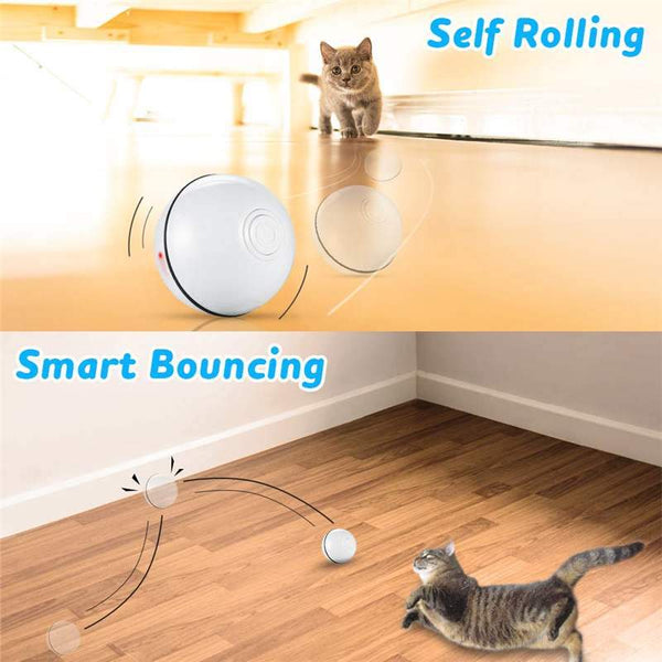 Smart Interactive Pet Ball Automatic Rolling Usb Rechargeable Led Light Toy Cat Toys