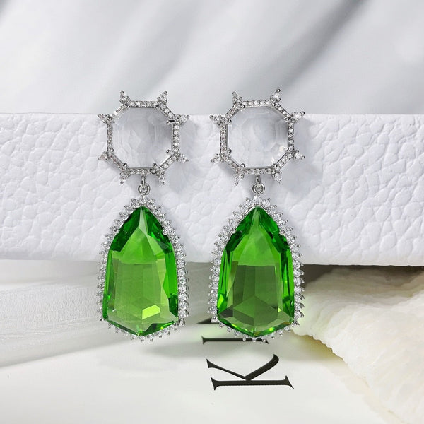 Veile Studios Fashionable Elegant Geometric Star Treasure Micro Paved Zircon Earrings