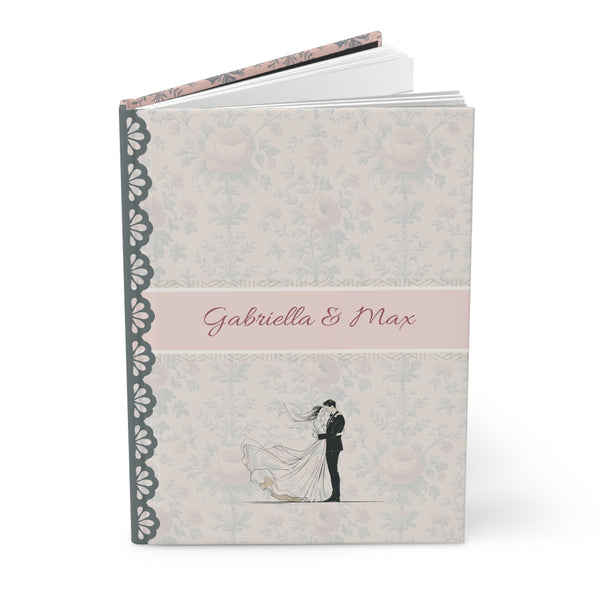Personalized Wedding Notebook Elegant Floral Hardcover Journal Custom Gift For Couples Planner Memory Book Anniversary Notebooks