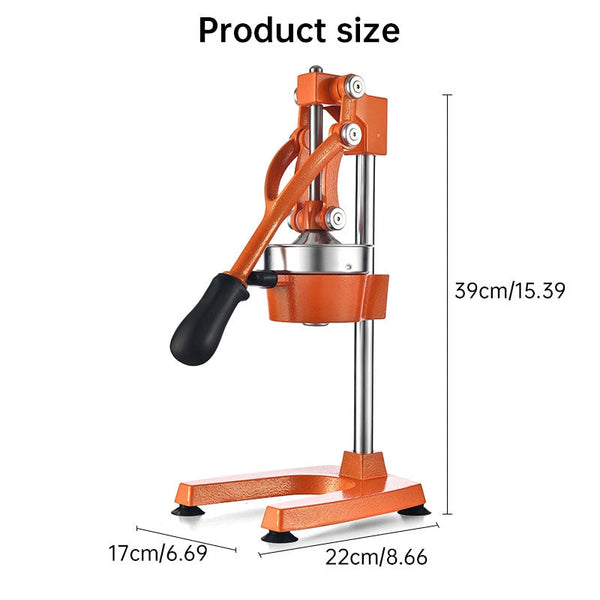 Cast Iron Citrus Juicer: Extra Large Commercial Manual Press Heavy Duty Countertop Squeezer For Fresh Orange Juice. Manual Juicers