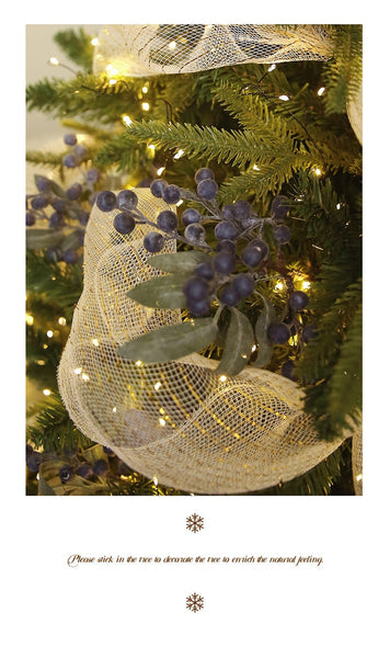 Santayuan New Artificial Berry Blueberry Branch Christmas Tree Decoration Wreath Vine Material Seasonal Decorations