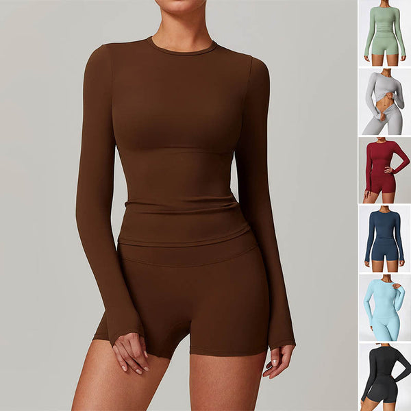 Women's Slim Long Sleeve Pullover Top Yoga Fashion Fitness Sports Clothing For Tops