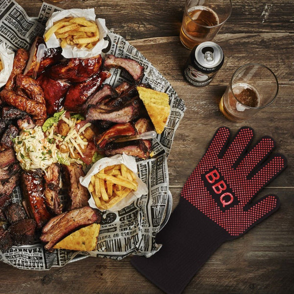 662F / 350C Heat Proof Resistant Oven Bbq Gloves 35Cm Kitchen Cooking Silicone Mitt Barbecue Accessories