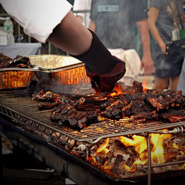 662F / 350C Heat Proof Resistant Oven Bbq Gloves 35Cm Kitchen Cooking Silicone Mitt Barbecue Accessories