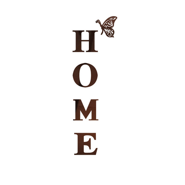 Home Butterfly Acrylic Mirror Wall Letter Stickers Background Wall Stickers