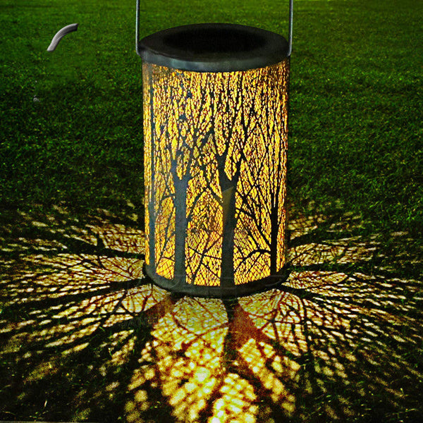 Outdoor Solar Garden Hollow Wall Hanging Leaf Projection Lamp